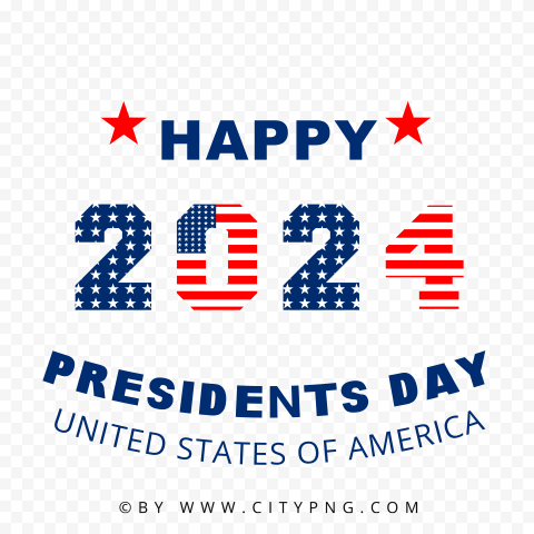 2024 Happy Presidents Day Logo HD Transparent PNG
