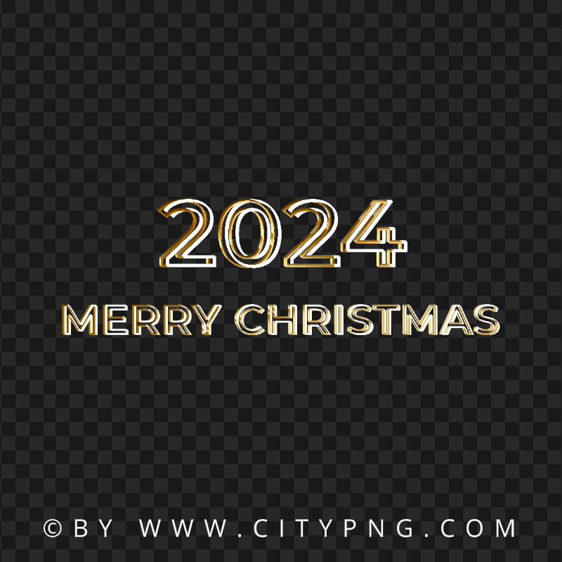 2024 Merry Christmas Gold And White Elegant Design PNG