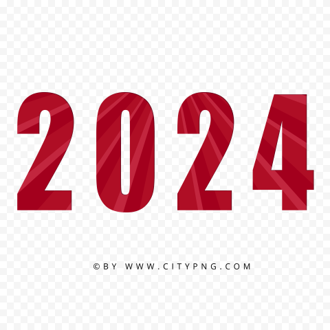 2024 Red Text New Year HD PNG