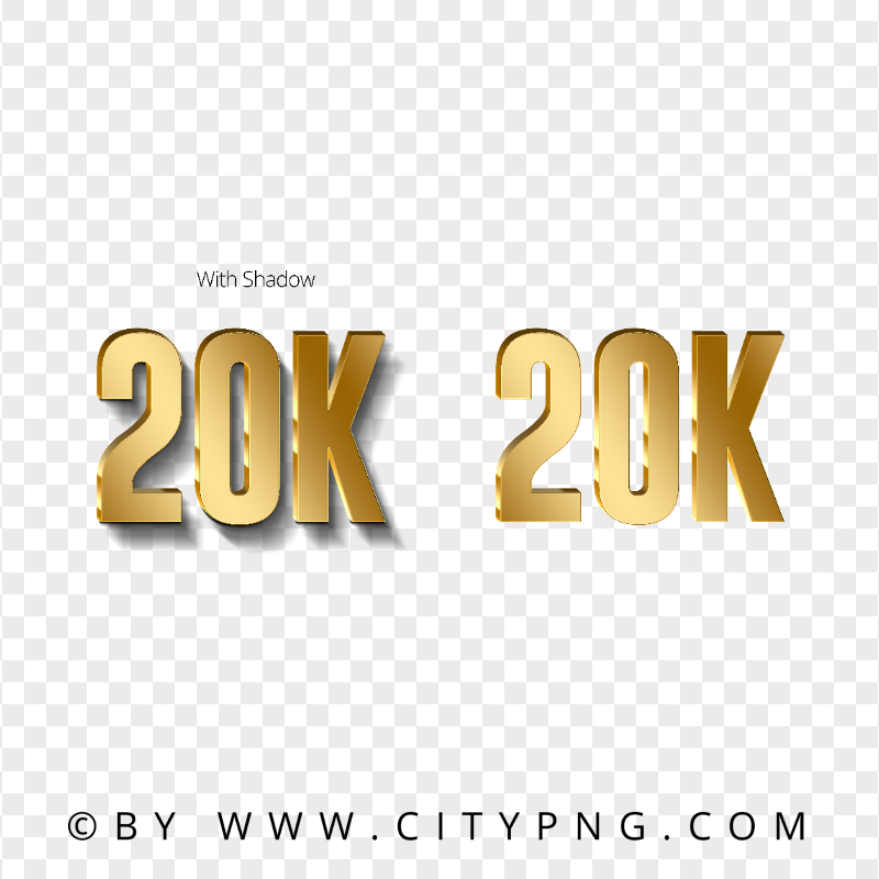 20K Gold Number PNG Image