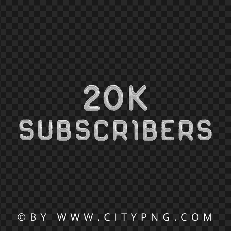 20K Silver Balloons Subscribers HD PNG
