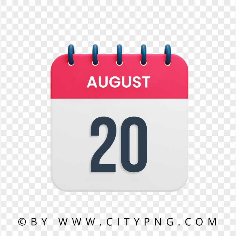 20th August Vector Calendar Date Icon HD Transparent PNG