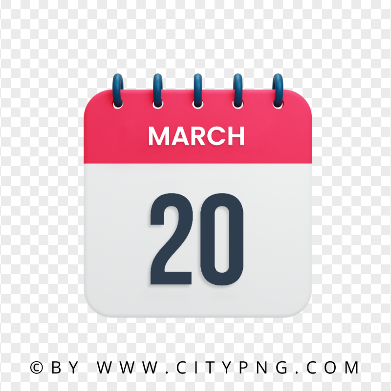 20th March Date Vector Calendar Icon HD Transparent PNG