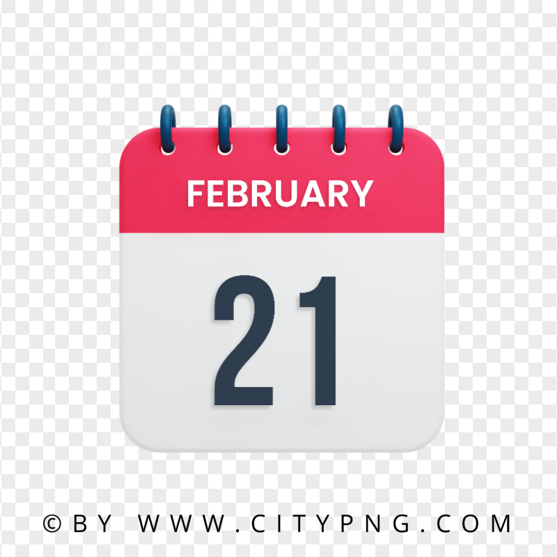 21th February Date Calendar Icon HD Transparent Background