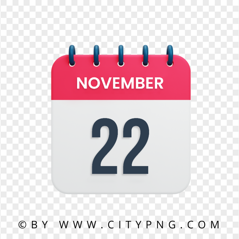 22th November Icon Date Calendar HD PNG