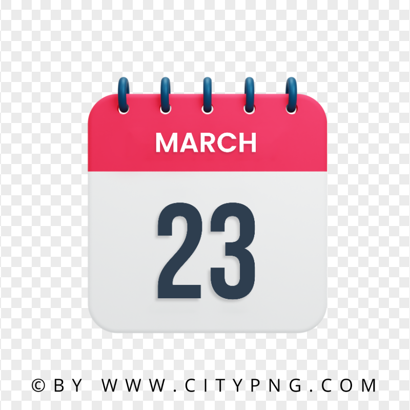23th March Date Vector Calendar Icon HD Transparent PNG
