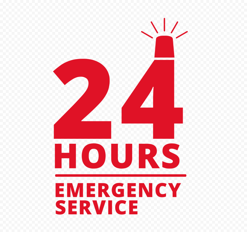 24 Hours Emergency Service Red Logo Icon Sign PNG Citypng