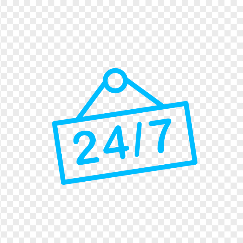 24/7 Blue Logo Sign Icon PNG