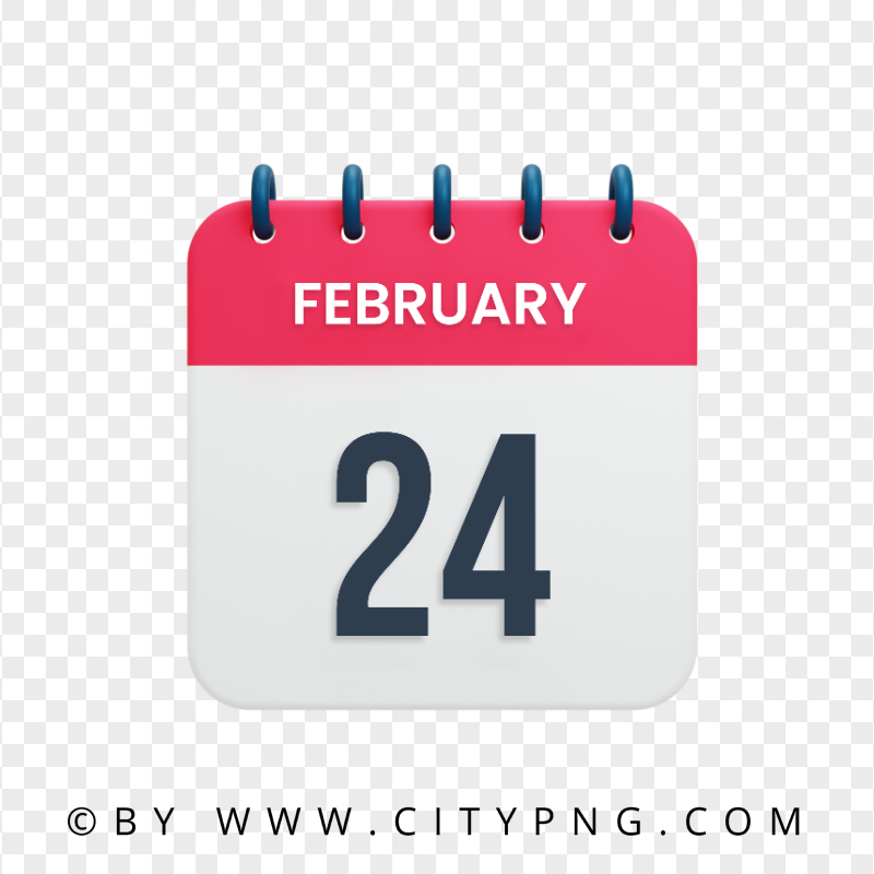 24th February Date Calendar Icon HD PNG