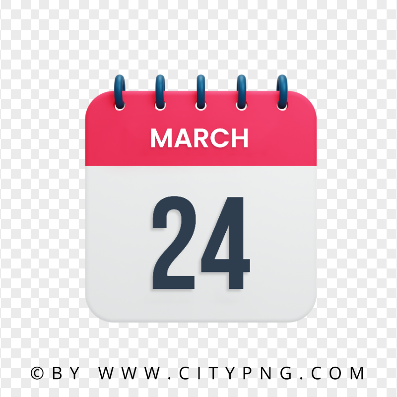 24th March Date Vector Calendar Icon HD Transparent PNG