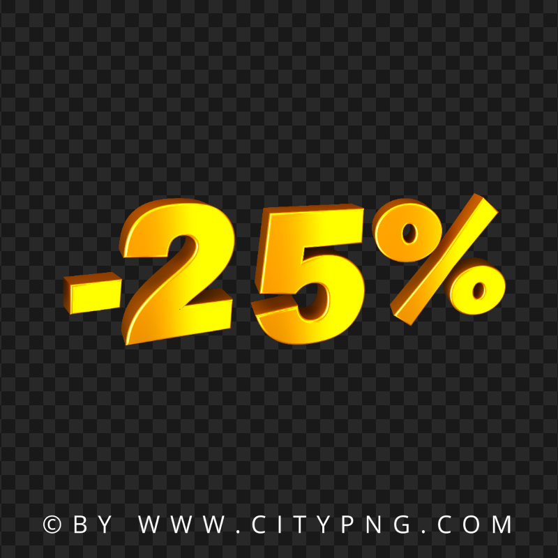 -25% Twenty Five Percent Discount Yellow Gradient Logo