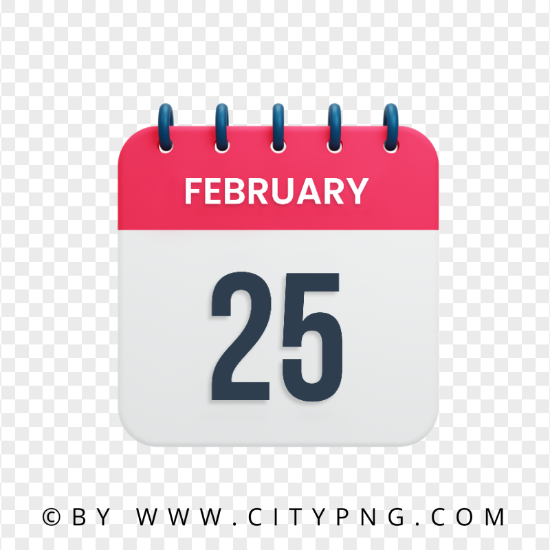 25th February Date Calendar Icon HD Transparent PNG