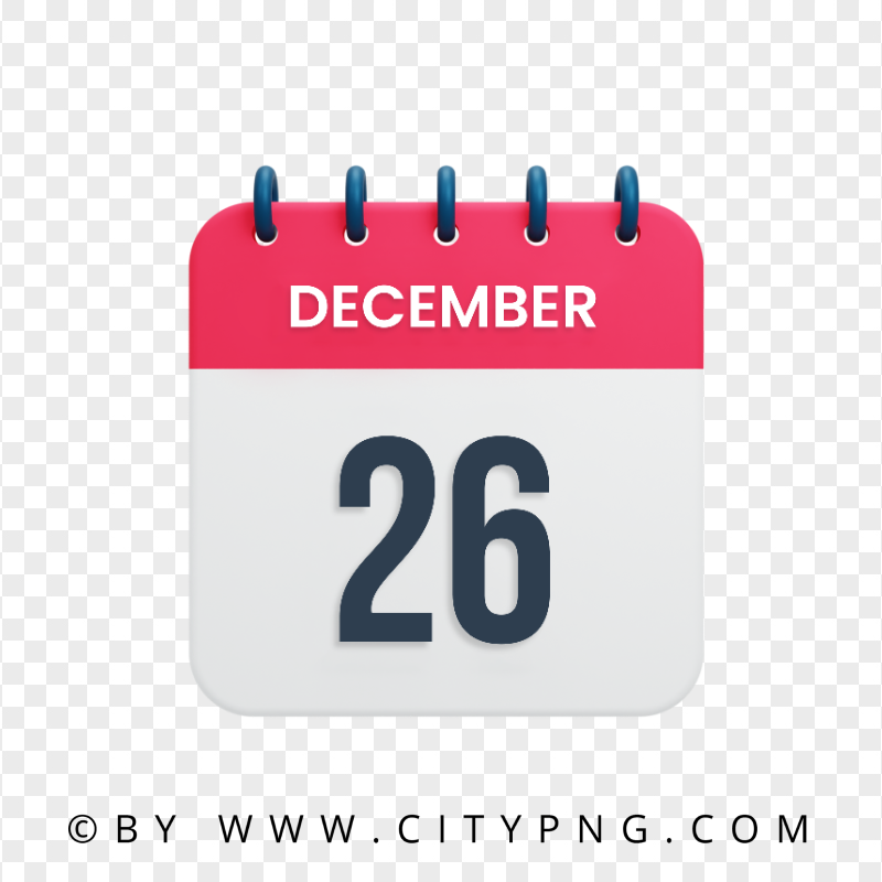 26th December Date Vector Calendar Icon HD Transparent PNG