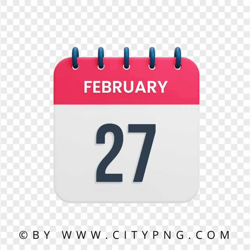 27th February Date Vector Calendar Icon HD PNG