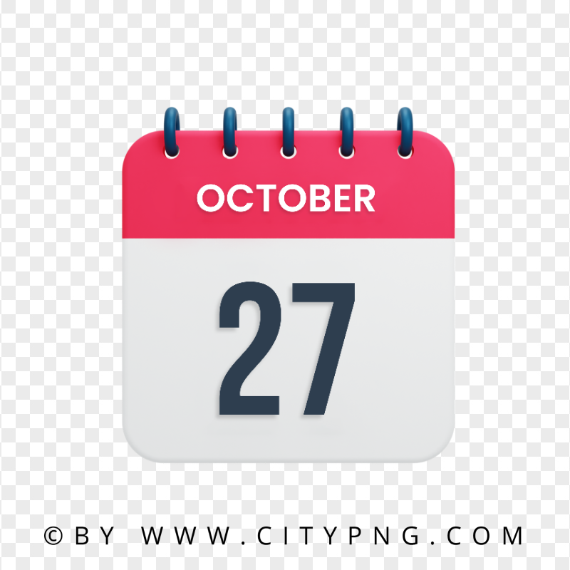27th October Date Vector Calendar Icon HD Transparent PNG