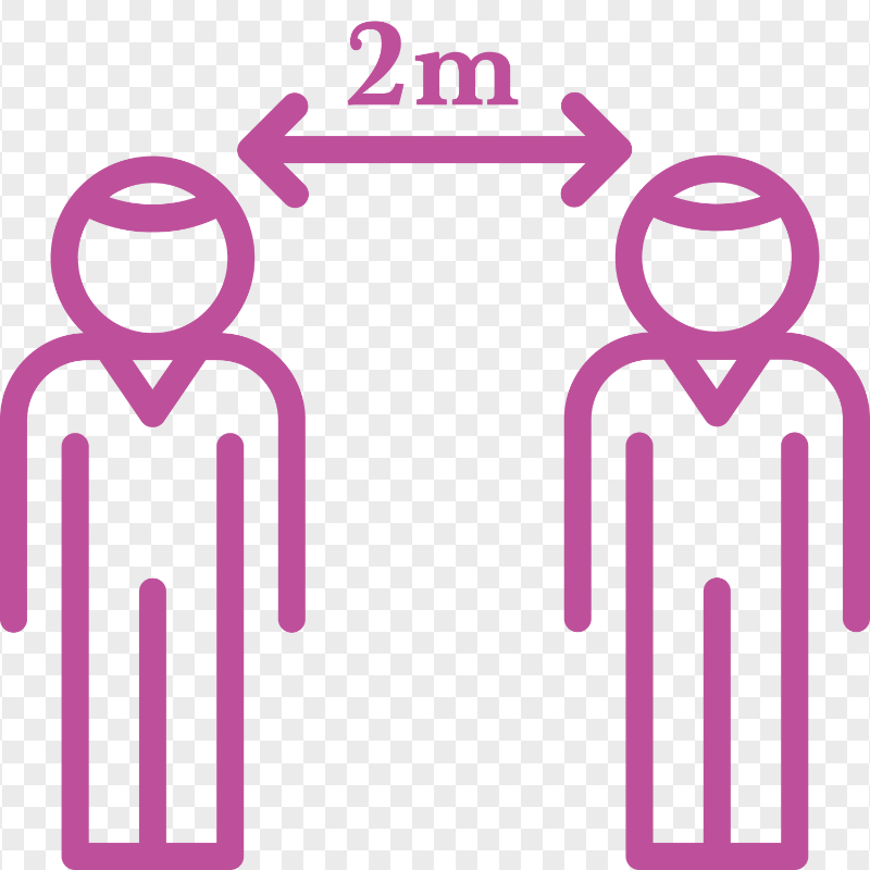 2M Persons Arrow Social Distance Icon Vector