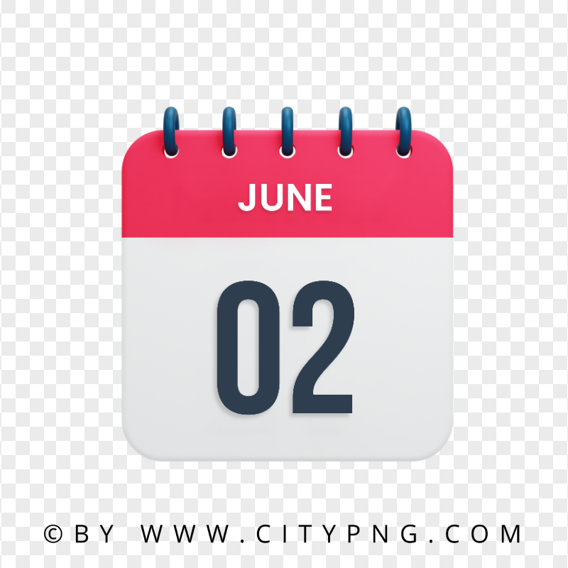 2nd June Date Vector Calendar Icon HD Transparent Background