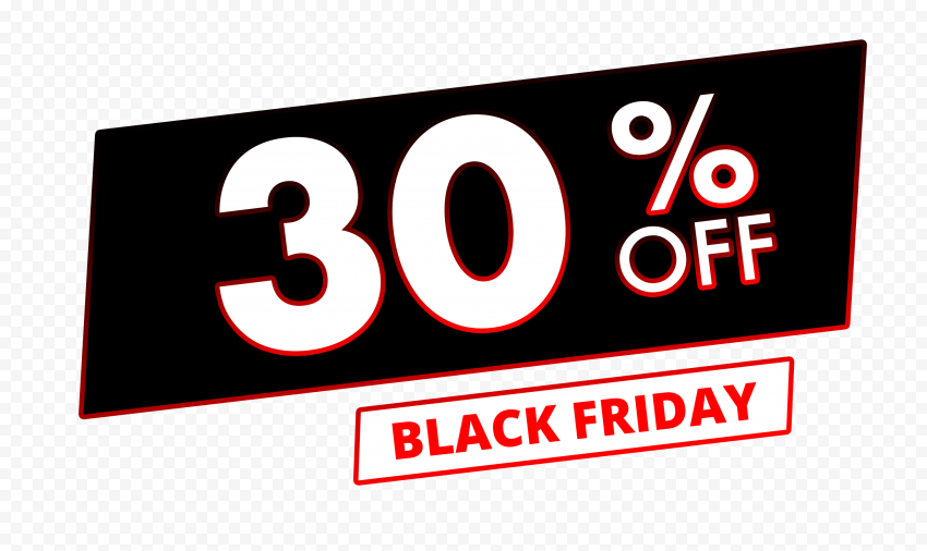30% Off Sale Black Friday Discount Sign HD PNG