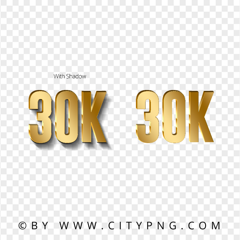 30K Gold Number HD Transparent Background