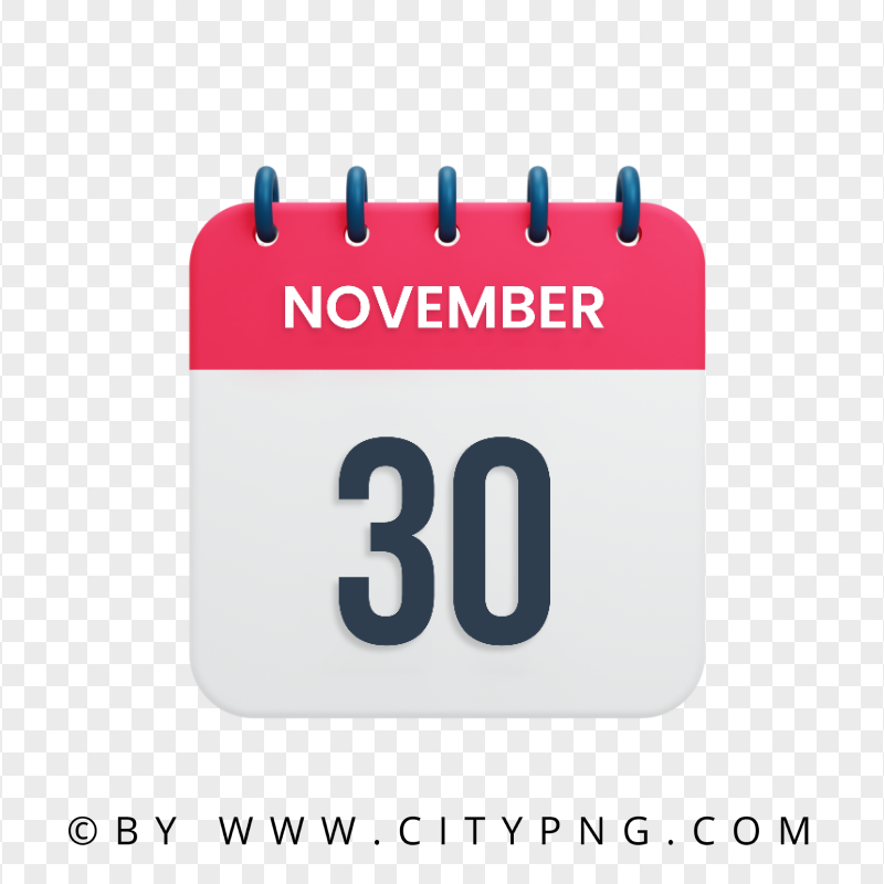30th November Day Date Calendar Icon HD Transparent PNG