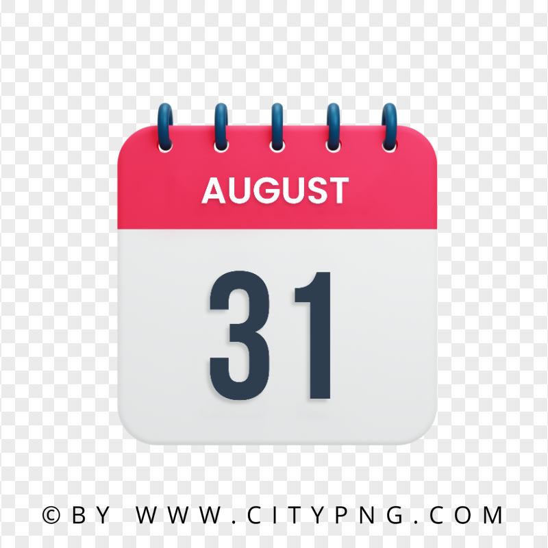 31th August Date Vector Calendar Icon HD Transparent PNG
