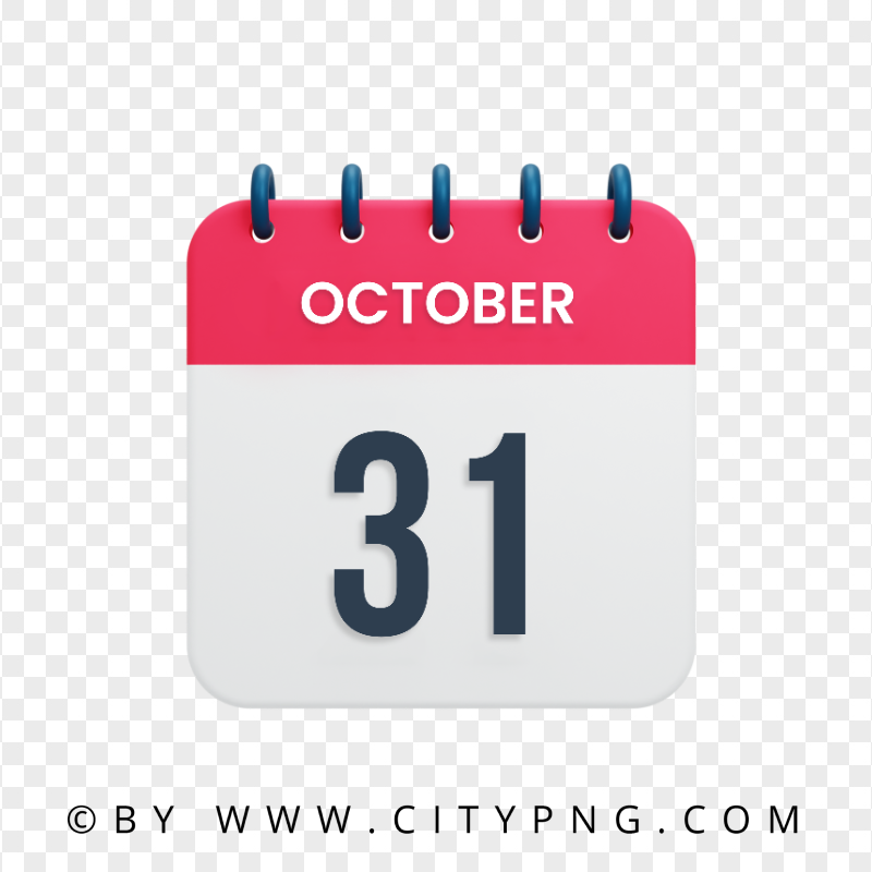 31th October Icon Date Calendar HD Transparent Background