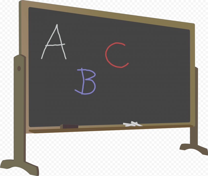 3D ABC Blackboard Chalkboard PNG