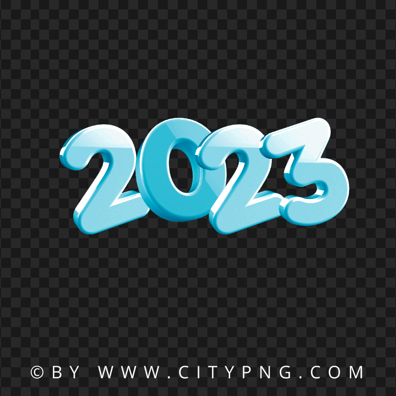 3D Blue 2023 Text Numbers PNG