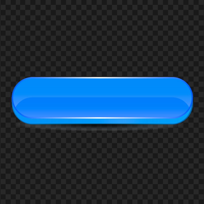 3D Blue Vector Blank Button HD PNG