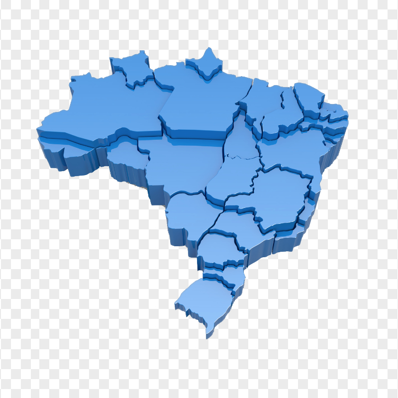 3D Brazil States Map PNG