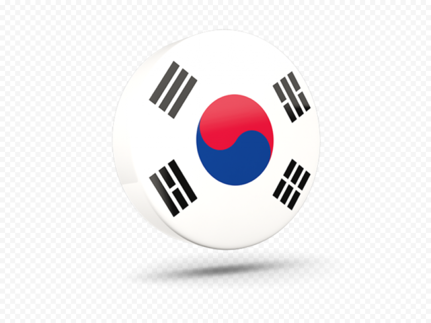 3D Circle South Korea Flag Icon Citypng