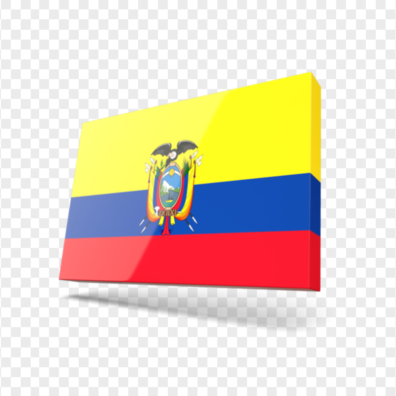 3D Ecuador Banner Flag Icon PNG