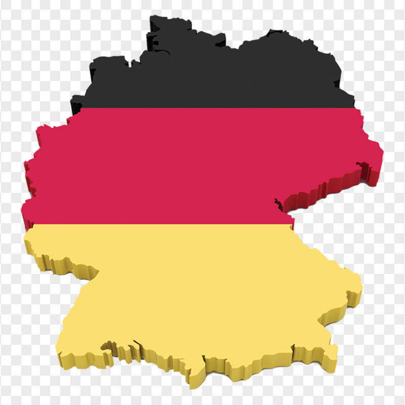 3D Germany Map With Flag PNG Image