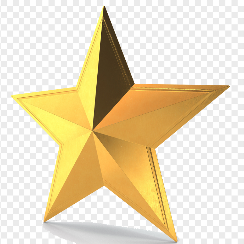 3D Gold Star Yellow Right View