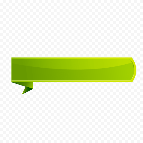 3D Green Origami Banner Ribbon PNG Image