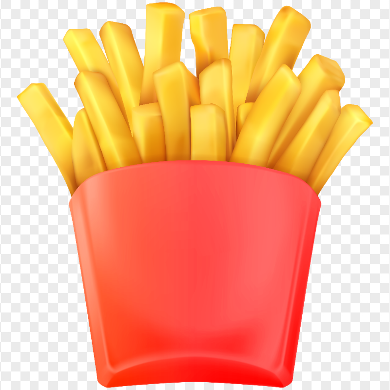 3D Illustration French Fries Cup PNG Image
