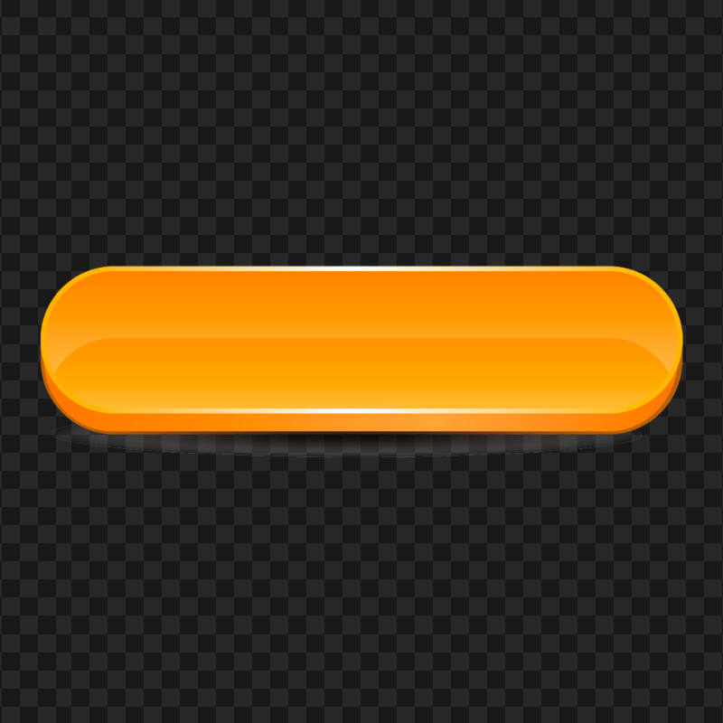 3D Orange Vector Blank Button HD PNG