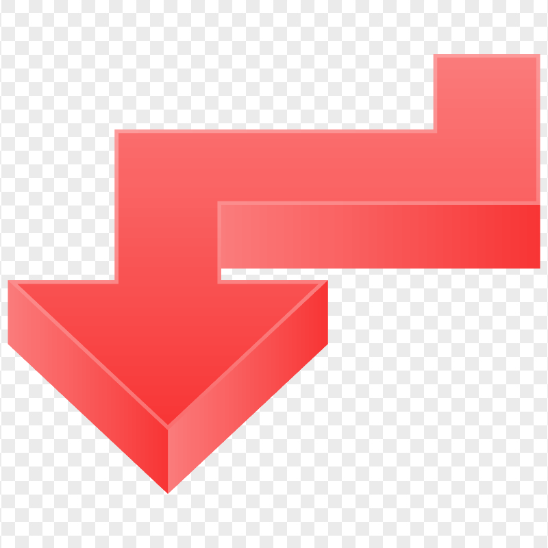 3D Red Graphic Illustrator Arrow Point Down