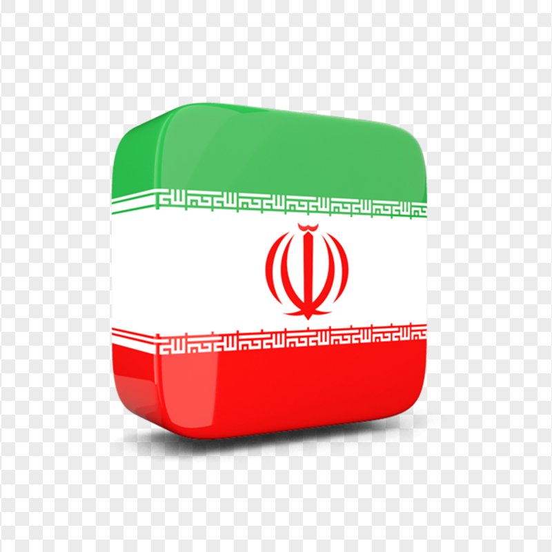 3D Square Iran Iranian Flag Icon PNG Image