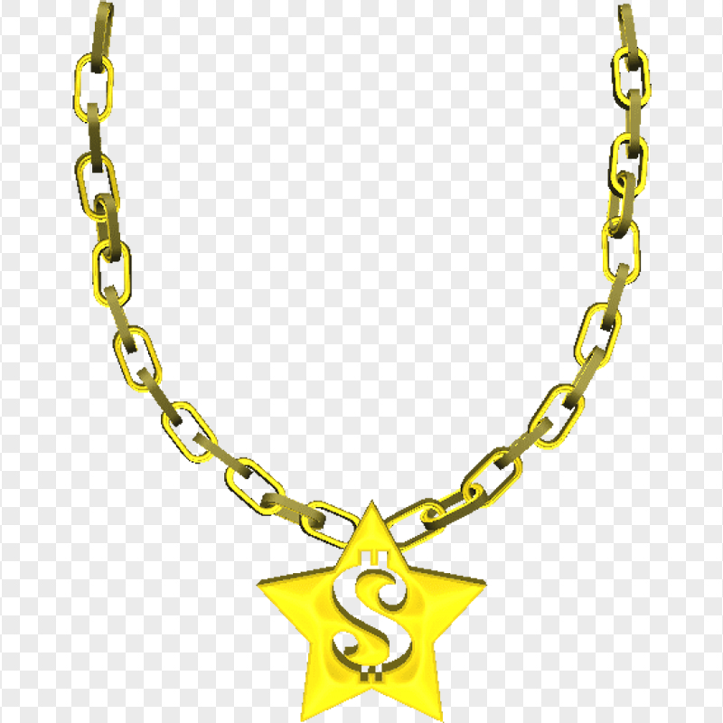 3D Thug Life Yellow Dollar Chain