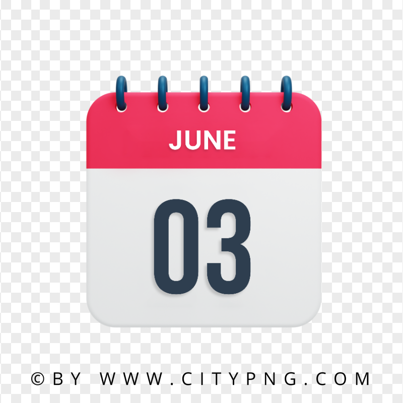 3rd June Date Vector Calendar Icon HD Transparent Background