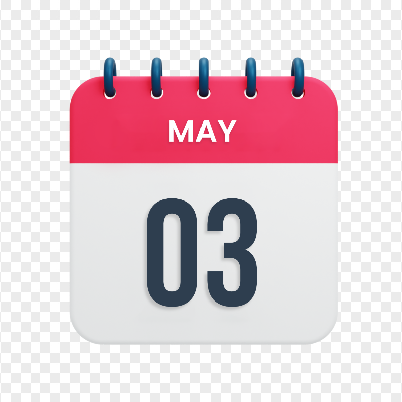 3rd May Date Vector Calendar Icon HD Transparent Background
