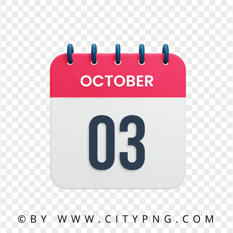 3rd October Date Vector Calendar Icon HD Transparent PNG