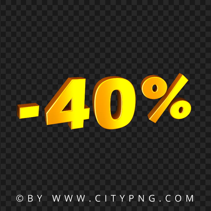 -40% Forty Percent Discount Yellow Gradient Logo