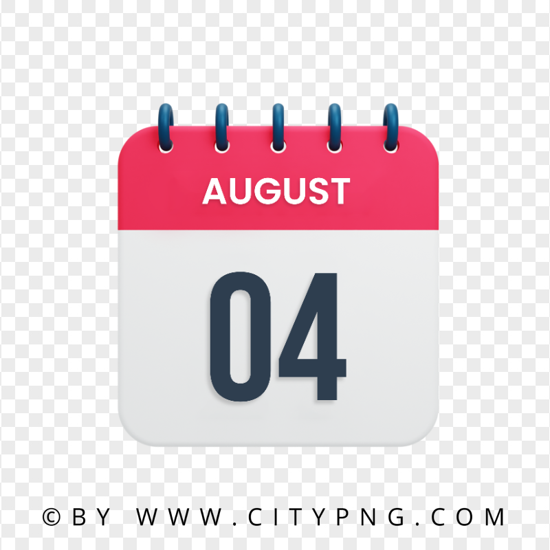 4th August Date Vector Calendar Icon HD Transparent PNG