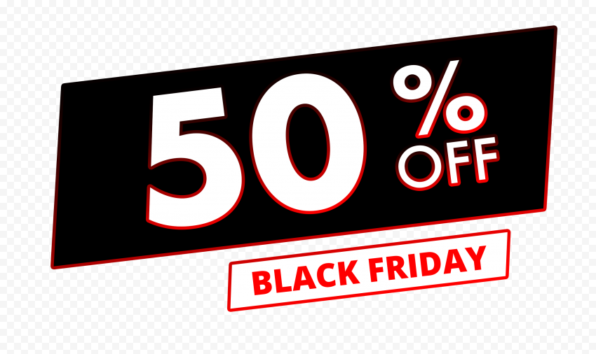 50% Off Sale Black Friday Discount Sign FREE PNG