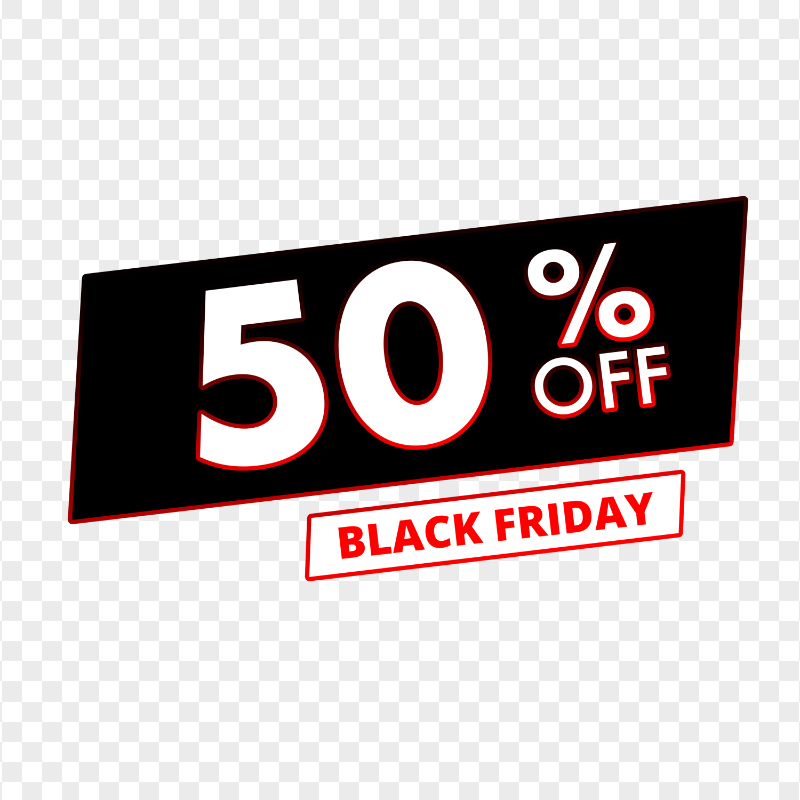 50% Off Sale Black Friday Discount Sign FREE PNG