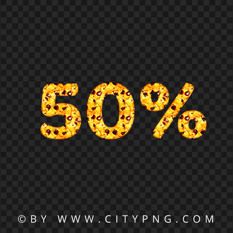 50% Percent Cookie Style FREE PNG