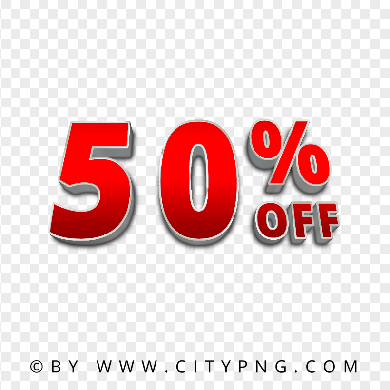 50v Less Sign Red 50% Off Tag Label Sign Logo HD PNG | Citypng