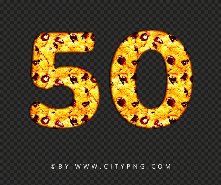50 Text Sticker 50 Text Number Gold Glitter FREE PNG | Citypng
